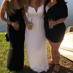 Express white maxi V front dress Size S